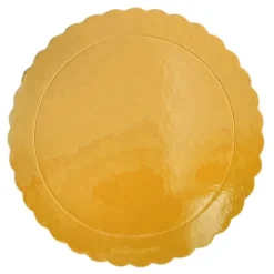 Plato redondo ondulado dorado 35 cm
