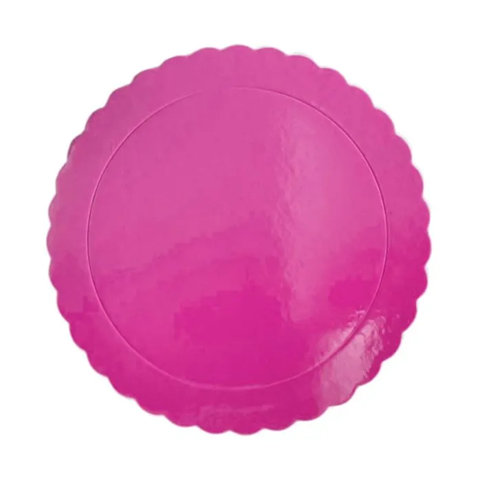 Plato redondo ondulado fucsia 25 cm
