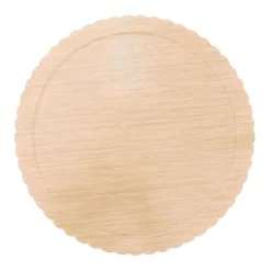 Plato redondo ondulado madera clara 25 cm - Azucren