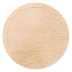 Plato redondo ondulado madera clara 30 cm