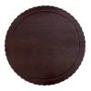 Plato redondo ondulado madera oscura 25 cm