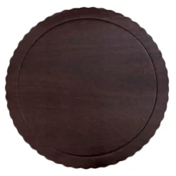 Plato redondo ondulado madera oscura 30 cm