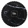 Plato redondo ondulado mármol negro 25 cm - Azucren