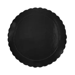 Plato redondo ondulado negro 25 cm
