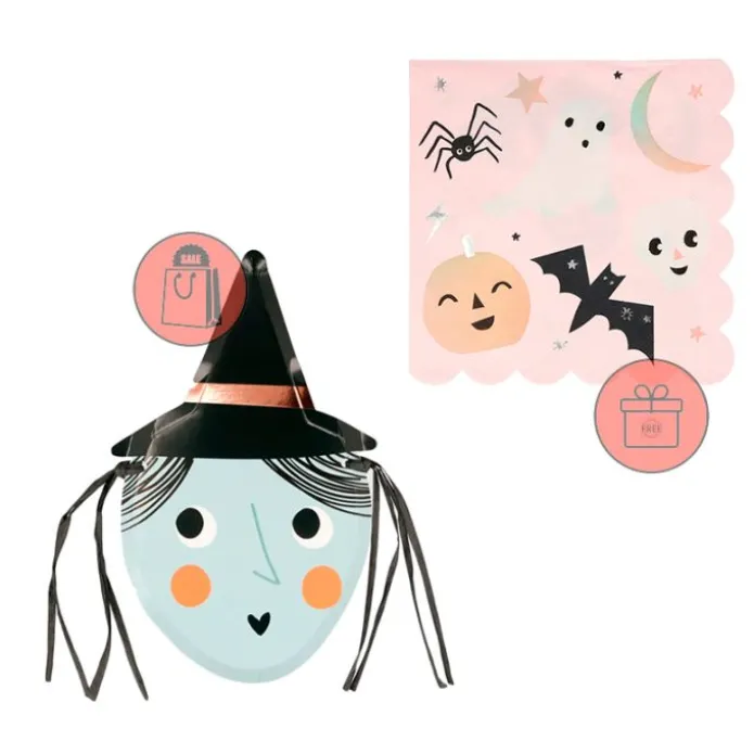 Platos bruja Halloween 29 cm (8) - Meri Meri + REGALO servilletas