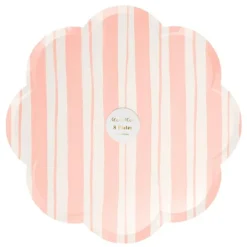Platos con bordes ondulados rayas 26,5 cm (8) - Meri Meri + REGALO vasos