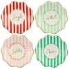 Platos con bordes ondulados rayas Navidad 21,5 cm (8) - Meri Meri