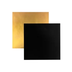 Platos cuadrados negros y dorados 12,5 cm (10) - Pastkolor