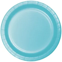 Platos de papel azul bebé 23 cm (8) - Conver Party