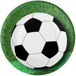 Platos de papel campo de fútbol 22,5 cm (8) - Conver Party