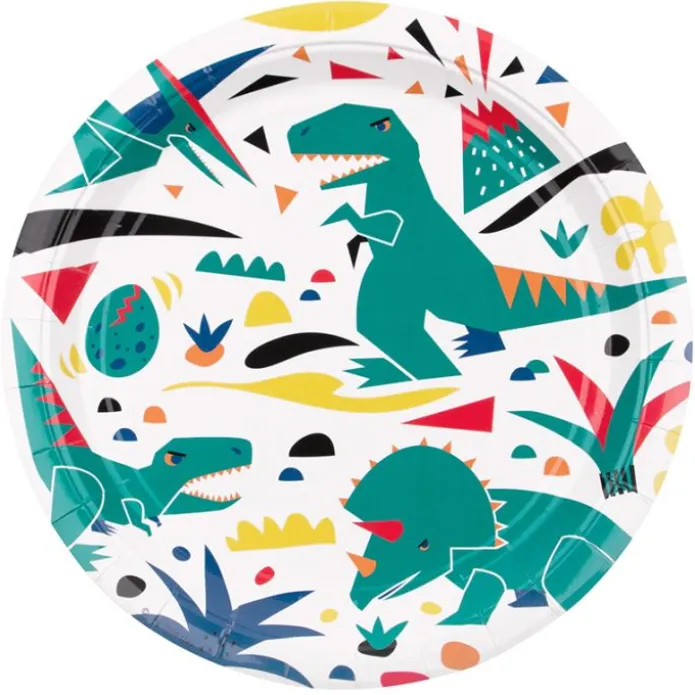Platos de papel dinosaurios 22,5 cm (8) - My Little Day