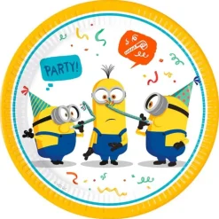 Platos de papel Minions 22,5 cm (8) - Decorata Party
