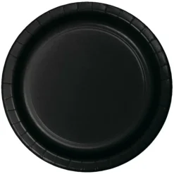 Platos de papel negros 23 cm (8) - Conver Party
