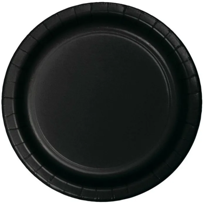 Platos de papel negros 23 cm (8) - Conver Party