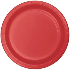 Platos de papel rojos 23 cm (8) - Conver Party