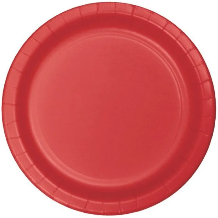 Platos de papel rojos 23 cm (8) - Conver Party