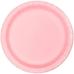Platos de papel rosa bebé 23 cm (8) - Conver Party
