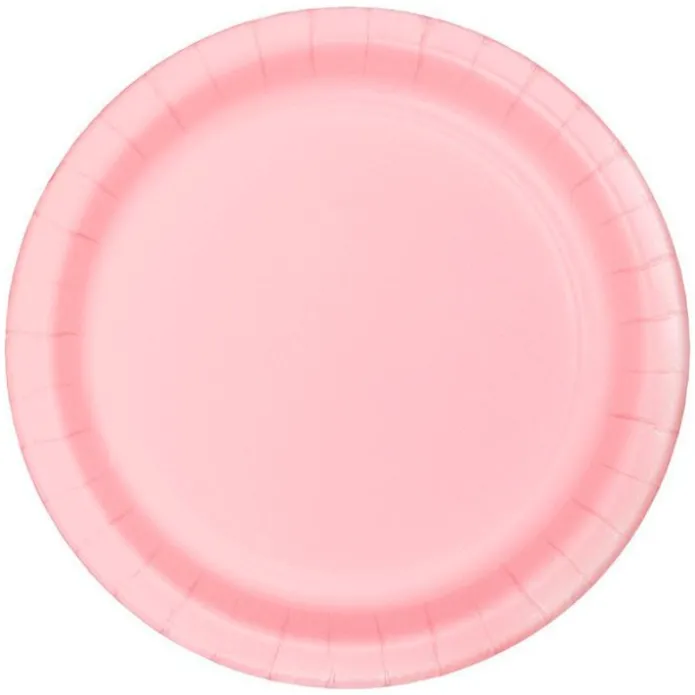 Platos de papel rosa bebé 23 cm (8) - Conver Party