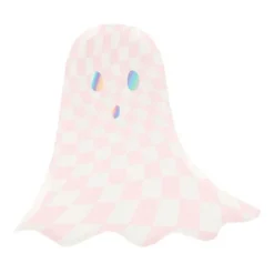 Platos fantasmas cuadros rosas Halloween 23 cm (8) - Meri Meri