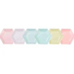 Platos hexagonales colores pastel 18 cm (12) - Talking Tables