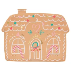Platos kraft casita de jengibre Navidad 25 x 18 cm (8) - Meri Meri