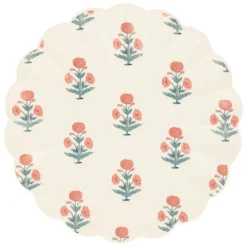 Platos ondulados de plástico reciclado 25 cm (6) - Meri Meri + REGALO vasos