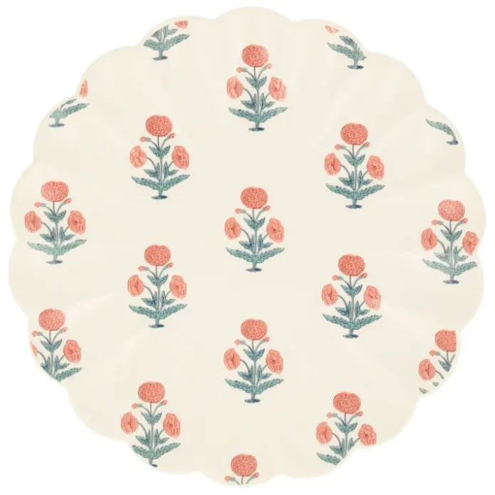 Platos ondulados de plástico reciclado 25 cm (6) - Meri Meri + REGALO vasos