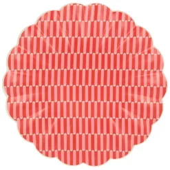 Platos ondulados de plástico reciclado 25 cm (6) - Meri Meri + REGALO vasos