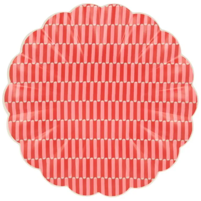 Platos ondulados de plástico reciclado 25 cm (6) - Meri Meri + REGALO vasos