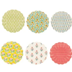 Platos ondulados de plástico reciclado 25 cm (6) - Meri Meri + REGALO vasos