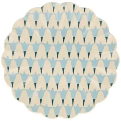 Platos ondulados de plástico reciclado 25 cm (6) - Meri Meri + REGALO vasos