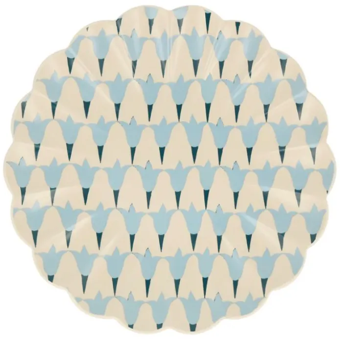 Platos ondulados de plástico reciclado 25 cm (6) - Meri Meri + REGALO vasos