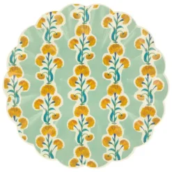 Platos ondulados de plástico reciclado 25 cm (6) - Meri Meri + REGALO vasos