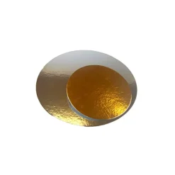 Platos redondos para tarta dorado y plateado 12,8 cm (3)