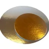 Platos redondos para tarta dorado y plateado 35 cm (3)