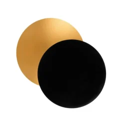 Platos redondos para tarta negros y dorados 12,8 cm (3)