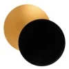 Platos redondos para tarta negros y dorados 20,3 cm (3)