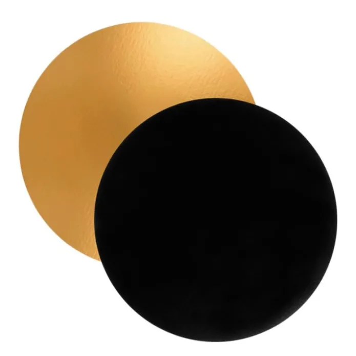Platos redondos para tarta negros y dorados 20,3 cm (3)
