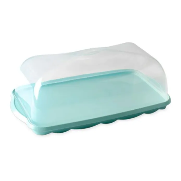Portatartas transparente con base azul Artisan - Nordic Ware