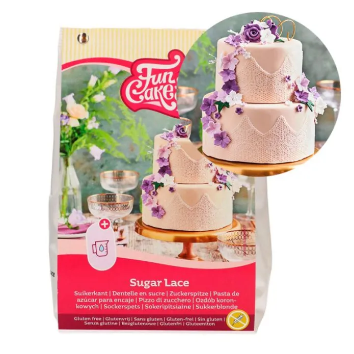 Preparado encajes glasa elástica blanco 400 g - Sin gluten - Funcakes