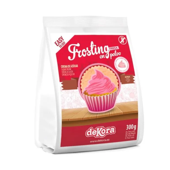Preparado para frosting o crema de fresa 300 g - Sin gluten - Dekora