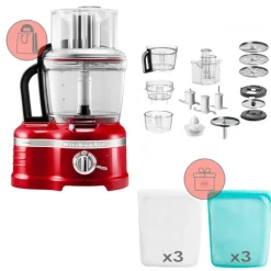 Procesador de alimentos rojo 4 litros - 5KFP1644 - KitchenAid + REGALO set 6 bolsas