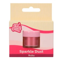 Purpurina comestible en polvo rojo rubí - Funcakes