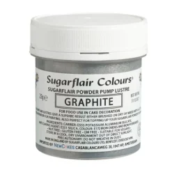 Purpurina en polvo plata grafito 25 g - Sin gluten - Sugarflair