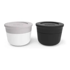 Recipientes blanco y gris y negro 40 ml (2) - Polipropileno (sin BPA) - Monbento