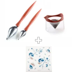 Recipiente y cucharas para decorar con salsas - Silikomart + REGALO tabla cerámica