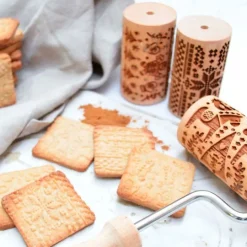 Rodillos marcadores de madera Navidad 7 cm (3) - ScrapCooking
