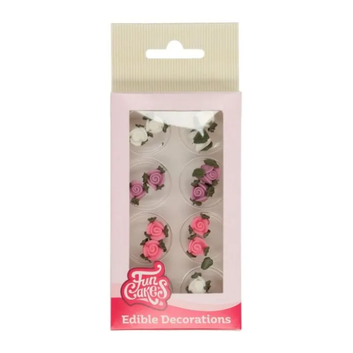 Rosas de azúcar 1 cm (16) - Sin gluten - Funcakes