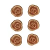 Rosas de mazapán bronce con purpurina 2,5 cm (6) - Funcakes