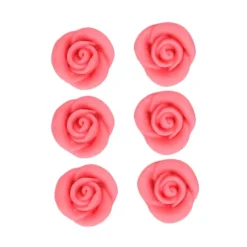 Rosas de mazapán rosas 2,5 cm (6) - Funcakes